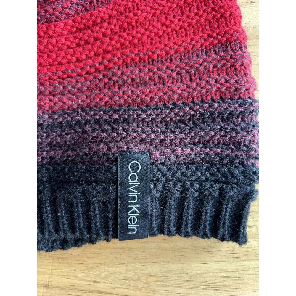 NWT Rare Calvin Klein Women's Marled Purple Red Pink Color Block Beanie
